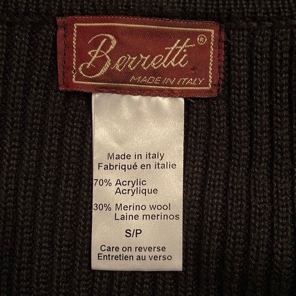 BERRETTI Black Wool Blend Cardigan. Made in Italy - Picture 7 of 8
